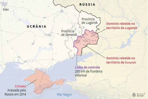 Ucrânia e região de conflito